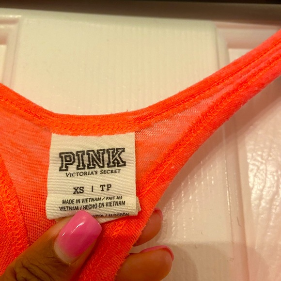VS PINK Bright Orange Sparkle Top - Picture 4 of 4